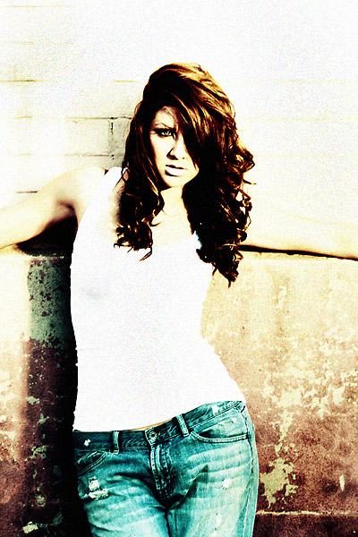 Bri in the edge of the light. This image was cross processed with increased contrast.