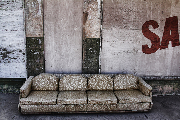 couch on the sidewalk, Superior, Arizona