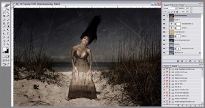 The Final Photoshop file for adding texture to a photograph