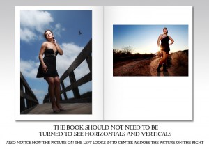 Page Design example 1. Vertical page book in spread form. Notice how the images are displayed so that the book does not have to be turned to show verticals and horizontals.