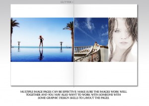 Notice how this spread shows 3 images that support each other and keep the viewer on the page.