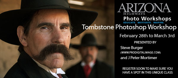 Learn Photoshop and Photography with Steve Burger and J Peter Mortimer in Tombstone, Arizona