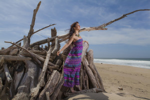 Bri in color on the beach